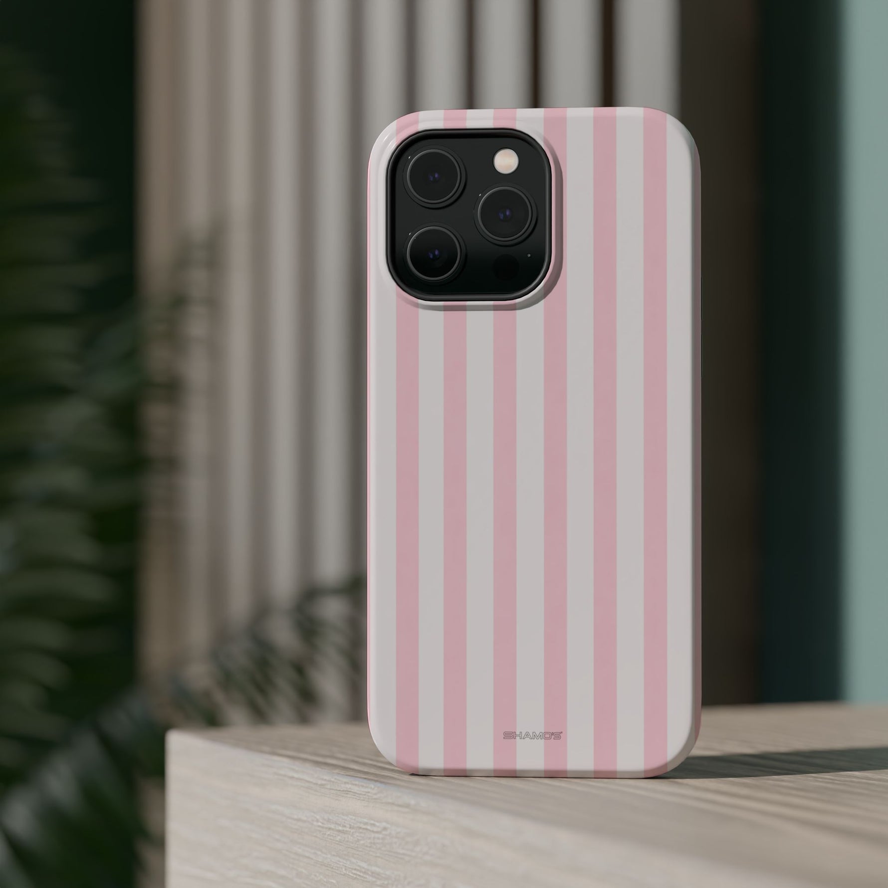 Pink Stripe Impact-Resistant Phone Case | MagSafe