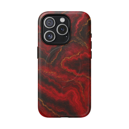 Red Marble iPhone Case with MagSafe - Shamo's