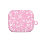 Pink Bow Pattern AirPod Case — Cute Floral Bow Protective Case