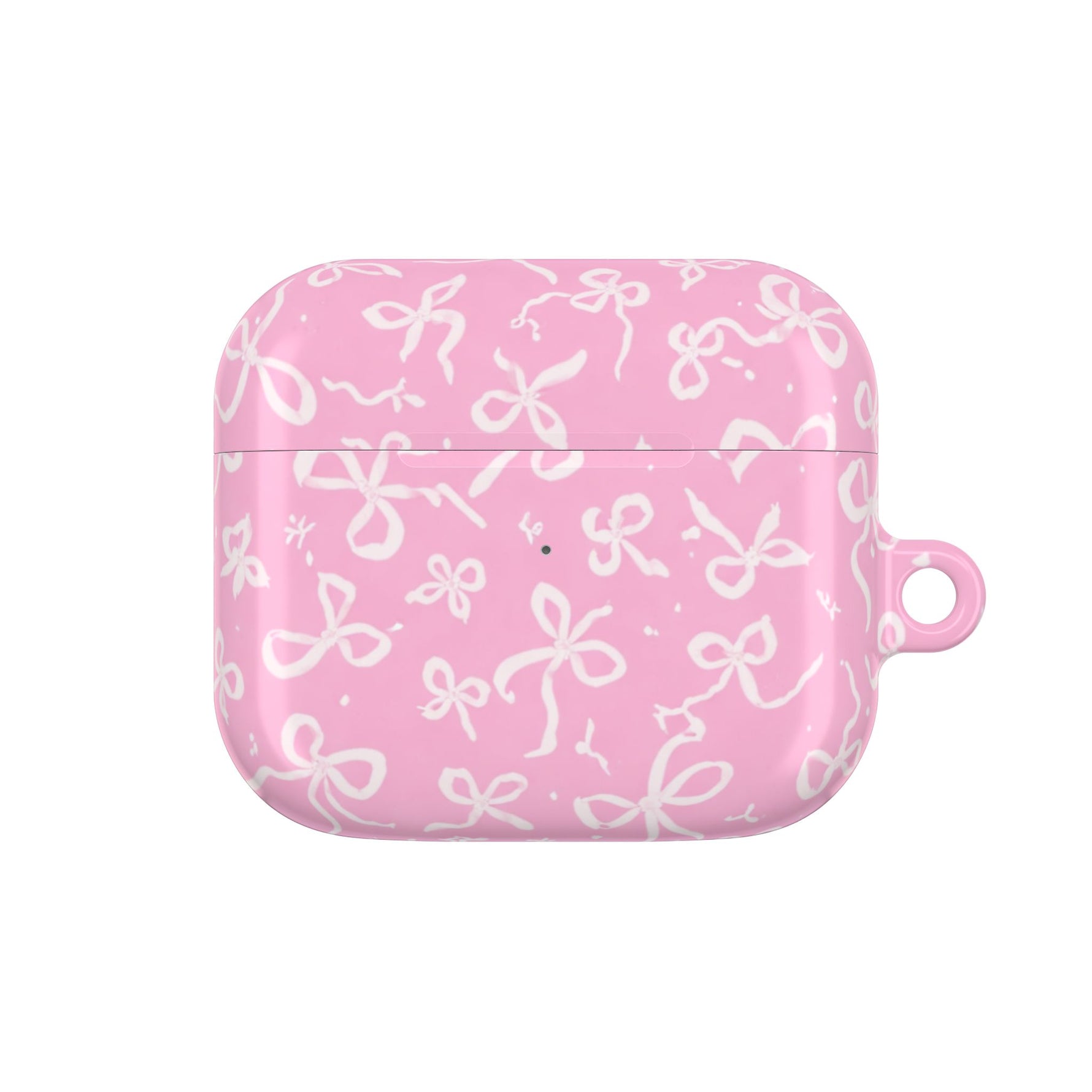 Pink Bow Pattern AirPod Case — Cute Floral Bow Protective Case
