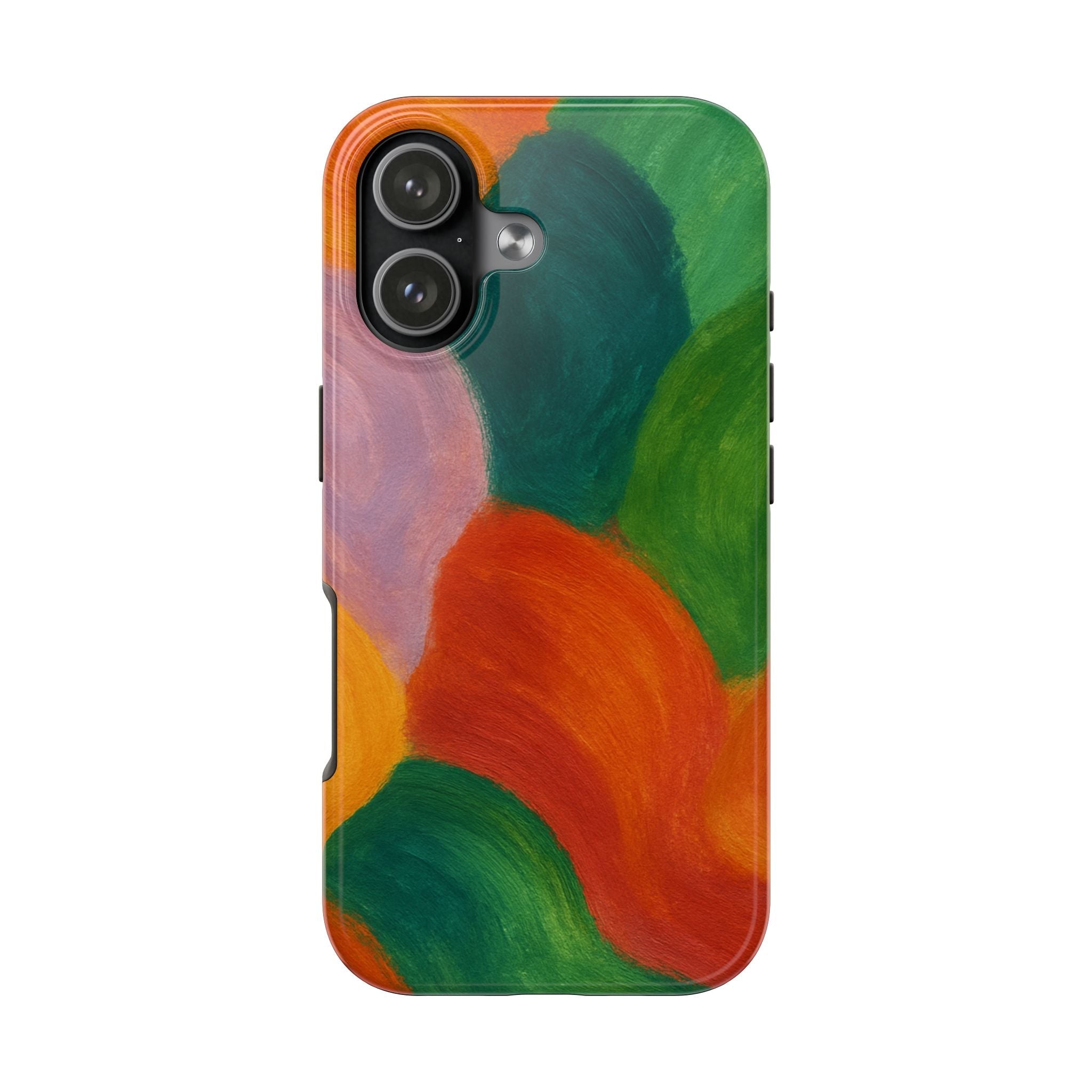 Abstract Color Wave Tough Phone Case — Bold Orange & Green Protective Phone Cover  Shamo's iPhone 17 Pro Max