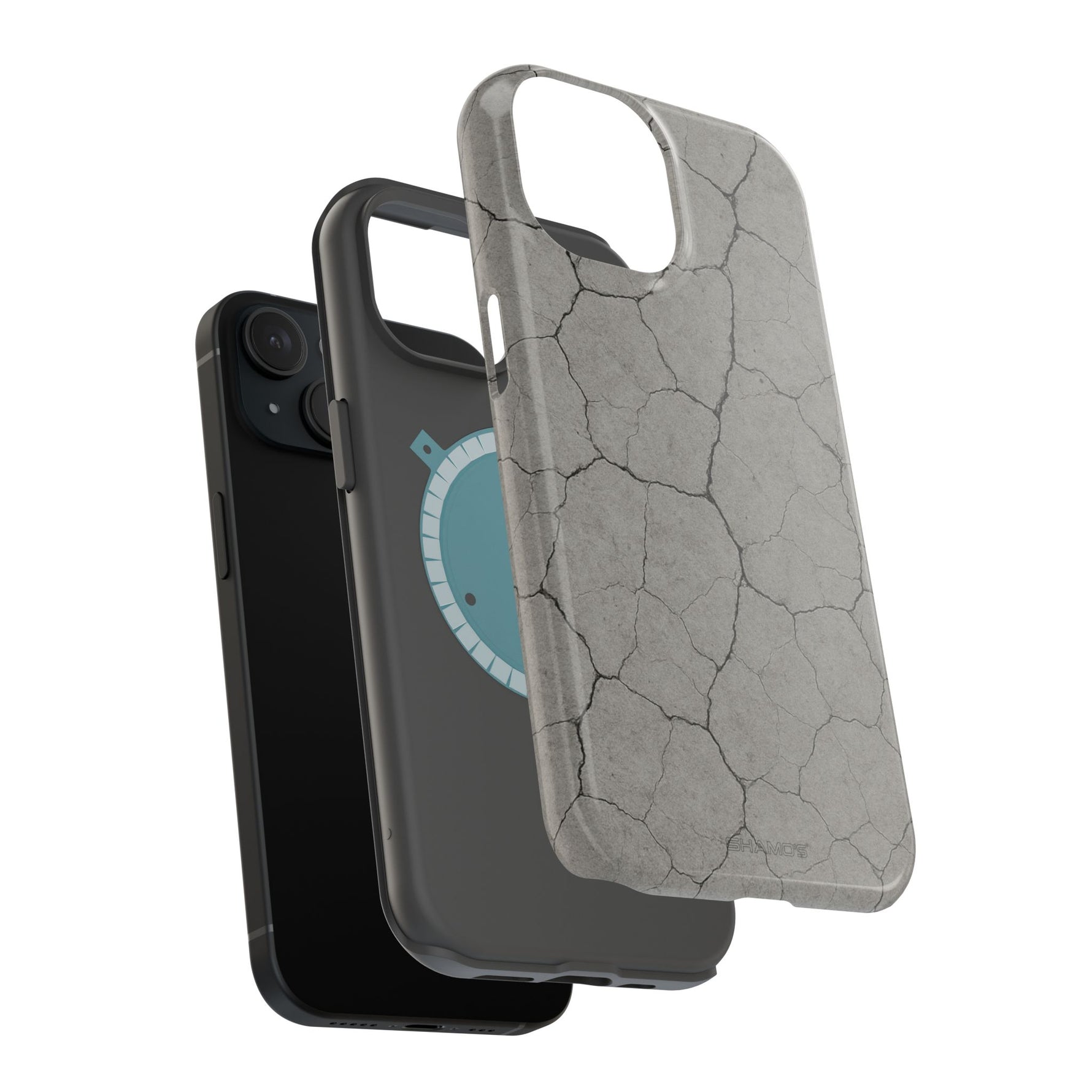 Cracked Concrete Texture iPhone Case with MagSafe compatibility