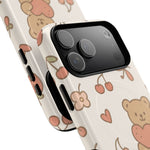 Teddy Berry Cozy Strawberry Pattern iPhone Case with MagSafe