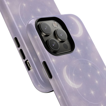 Celestial Lavender iPhone Case — Moon & Stars MagSafe Compatible