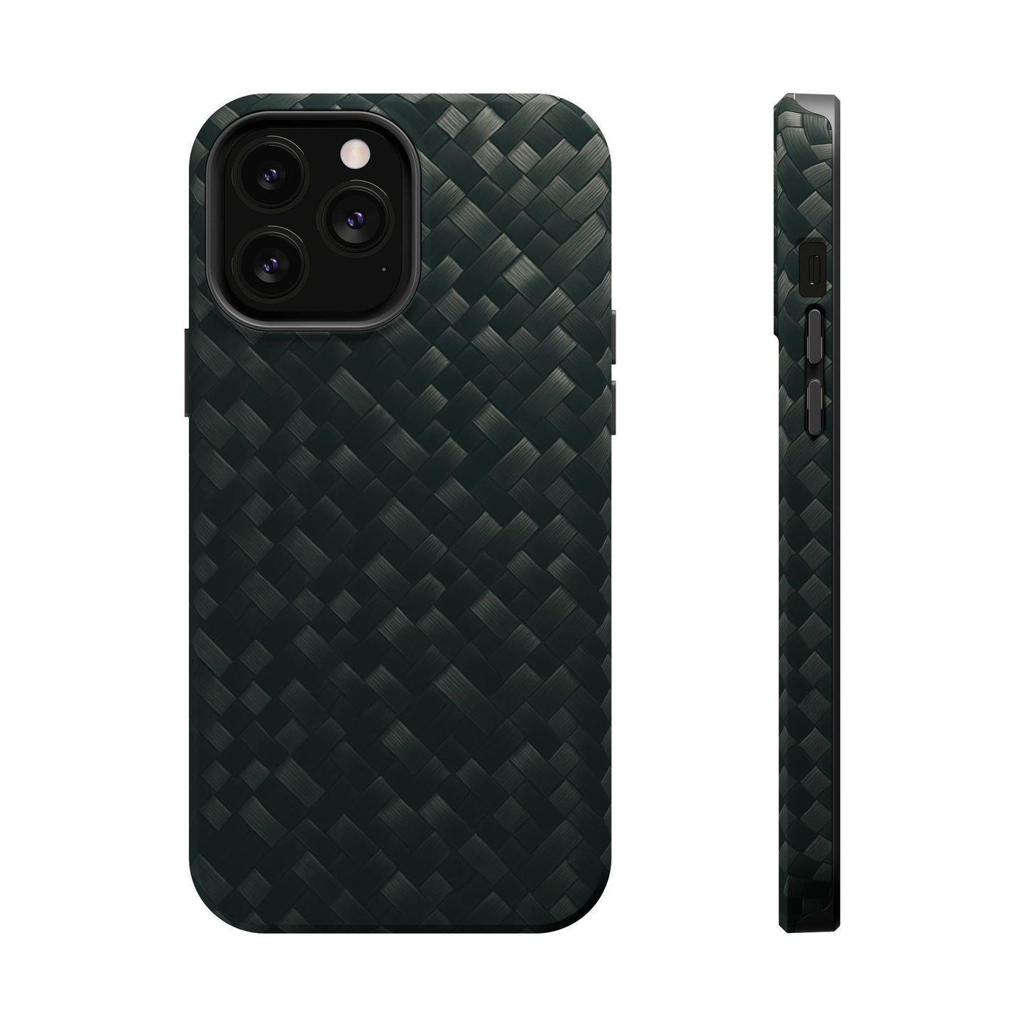 Dark Carbon Fiber Texture Magnetic Impact-Resistant iPhone Case | MagSafe compatible  Shamo's iPhone 13 Pro Max / Matte