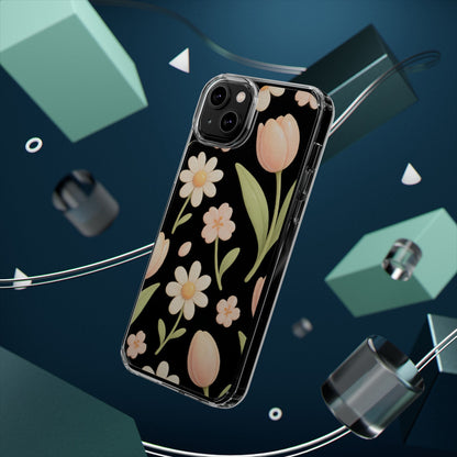 Floral Impact-Resistant Clear iPhone Case