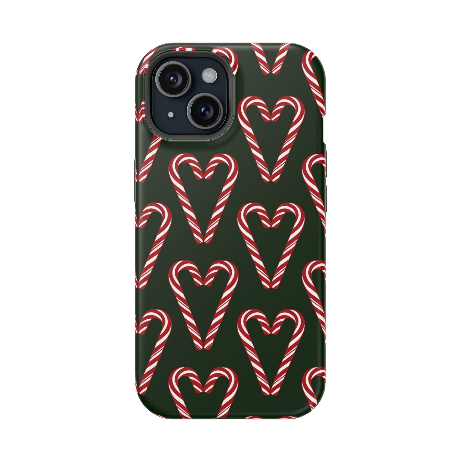 Candy Cane Heart MagSafe Impact-Resistant iPhone Case  Shamo's iPhone 15 / Matte