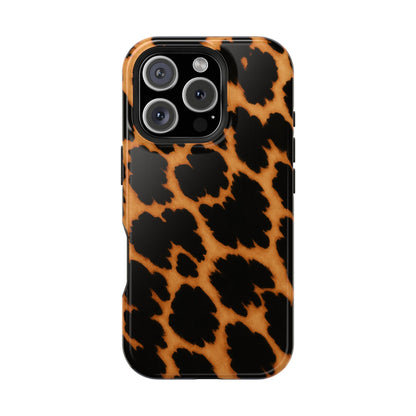 Leopard Print Impact-Resistant iPhone Case with MagSafe compatibility
