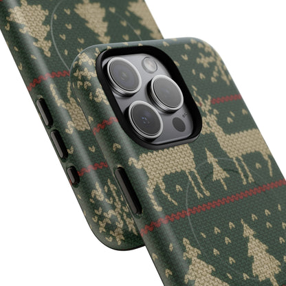 Holiday Knit Reindeer MagSafe Tough iPhone Case