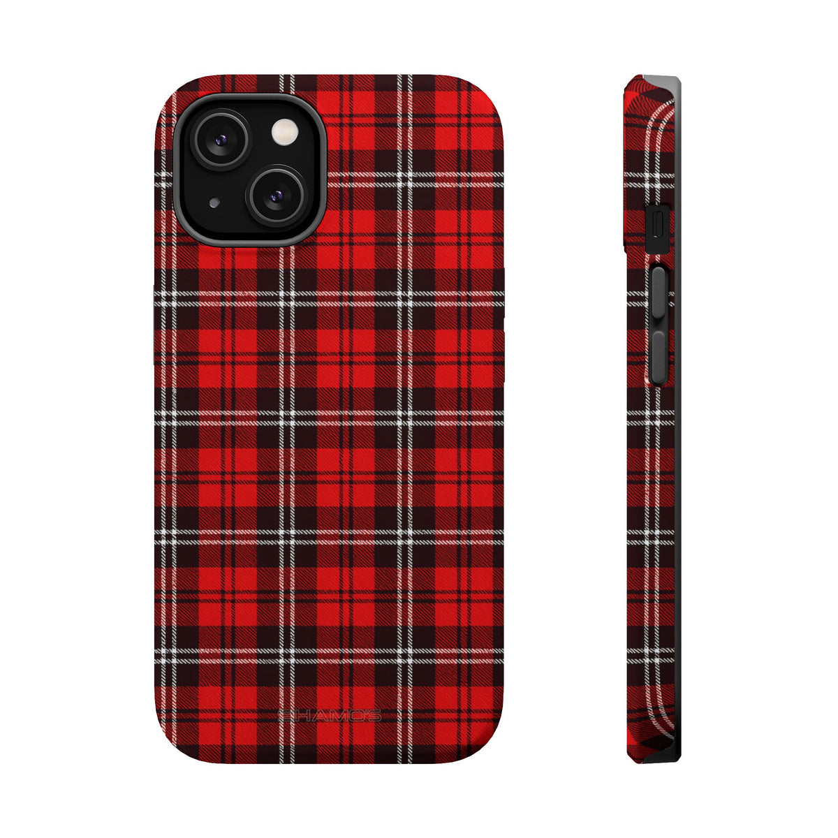 Funda para iPhone resistente a impactos con cuadros escoceses rojos | Compatibilidad con MagSafe