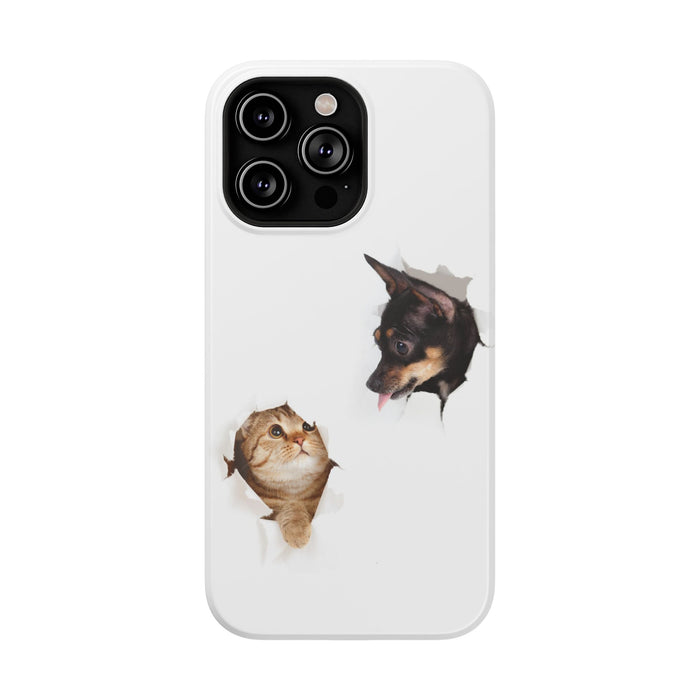 Impact-Resistant Cases with a cat and a dog