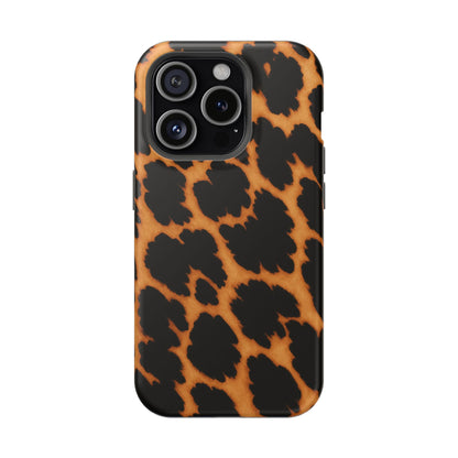 Leopard Print Impact-Resistant iPhone Case with MagSafe compatibility