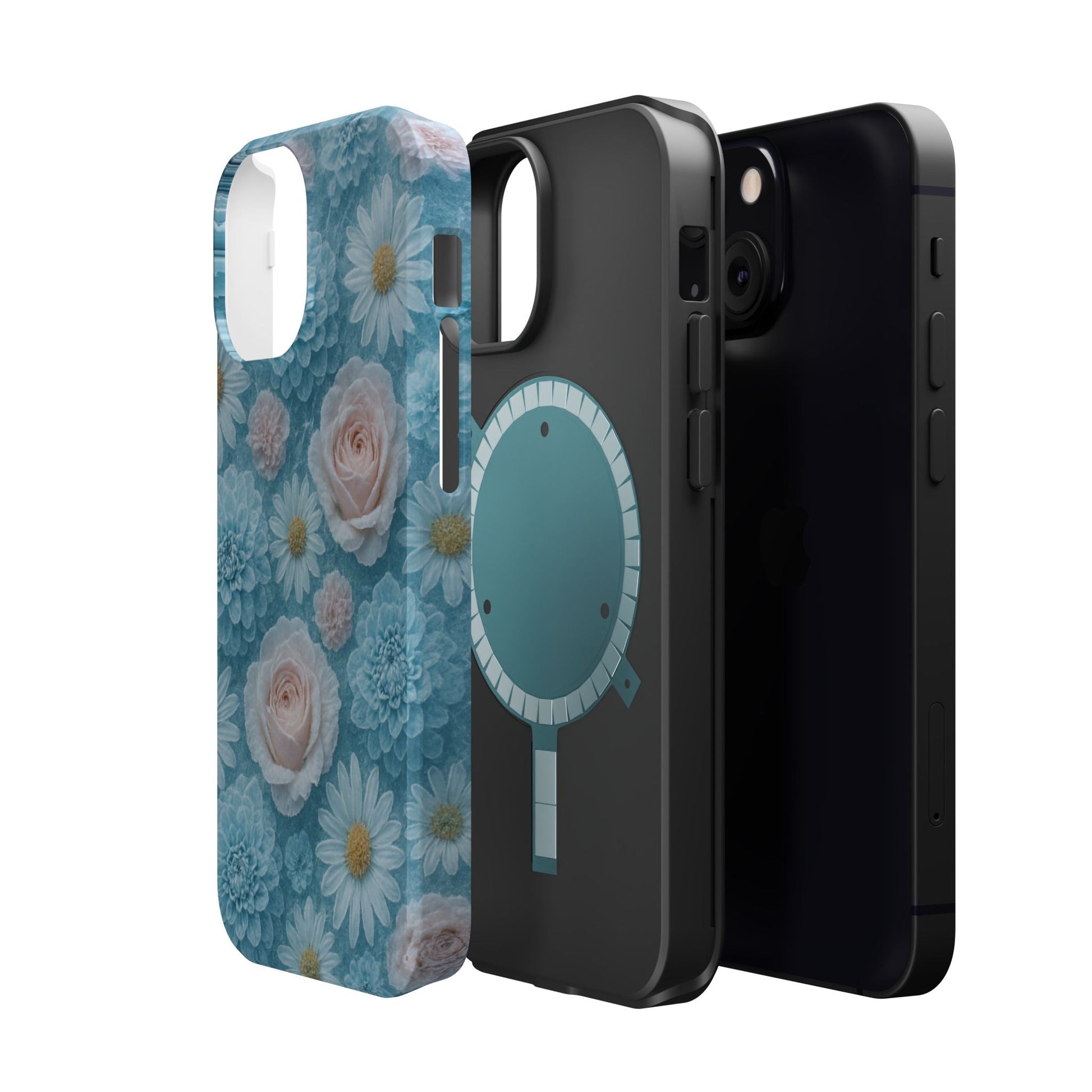 Frozen Floral Rose & Daisy Impact iPhone Case | MagSafe compatible  Shamo's
