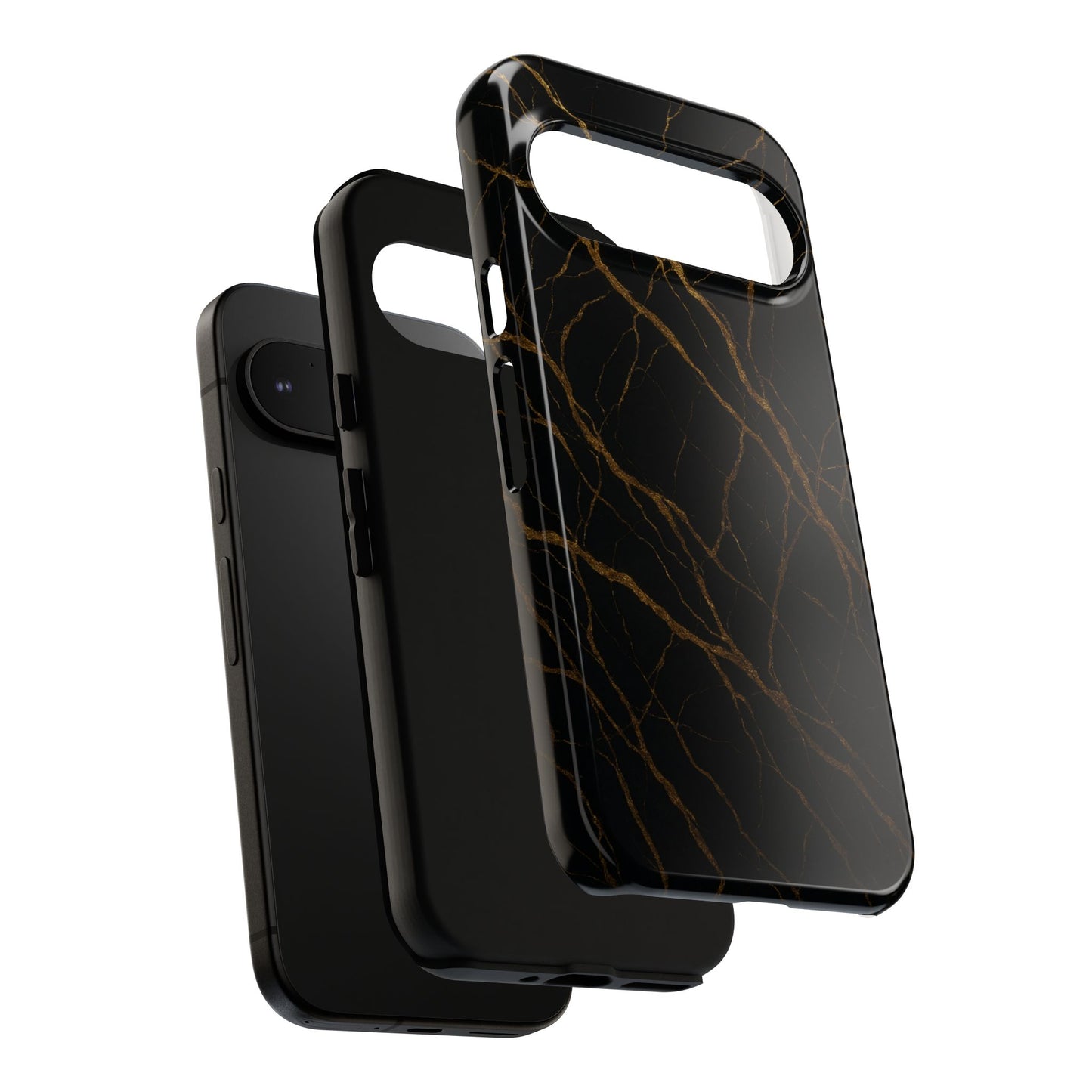 Black Marble Tough iPhone Case