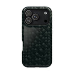 Dark Carbon Fiber Texture Magnetic Impact-Resistant iPhone Case | MagSafe compatible  Shamo's iPhone 17 Pro / Glossy