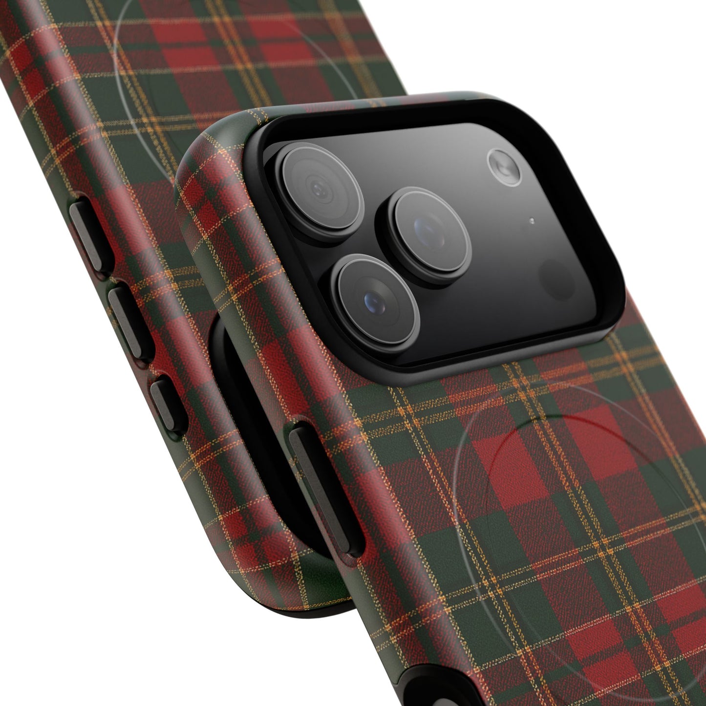 Plaid Holiday iPhone Case — Red & Green Tartan (MagSafe compatible)