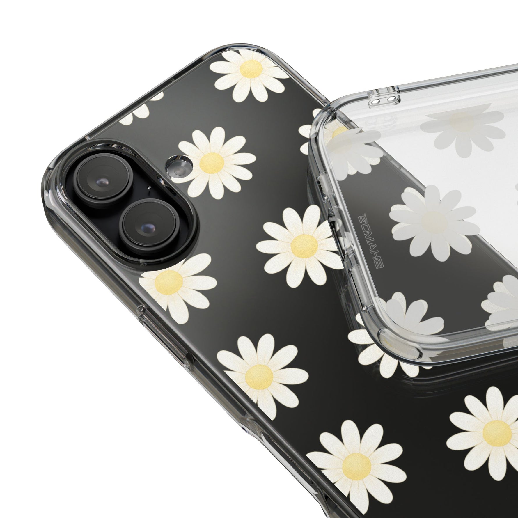 Clear Daisy Floral Phone Case, Impact-Resistant, Anti-Yellowing, Camera & Screen Protection - iPhone 17 / Without gift packaging - Shamo's