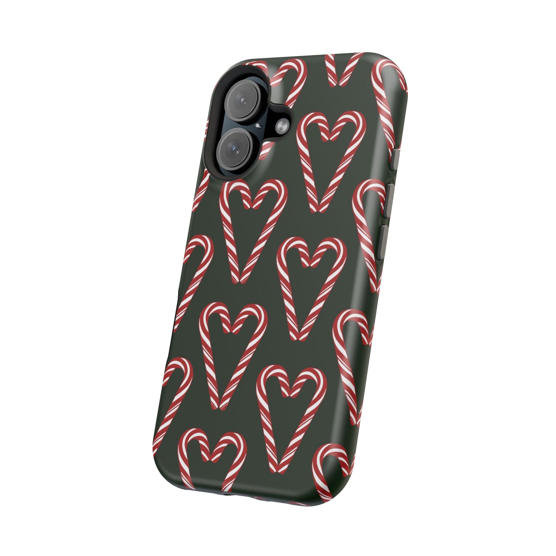 Candy Cane Heart MagSafe Impact-Resistant iPhone Case  Shamo's