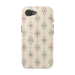 Desert Diamonds – Pastel Geometric Pattern MagSafe Phone Case, glossy iPhone 16e, rear view