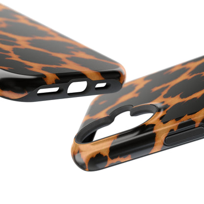 Leopard Print Impact-Resistant iPhone Case with MagSafe compatibility