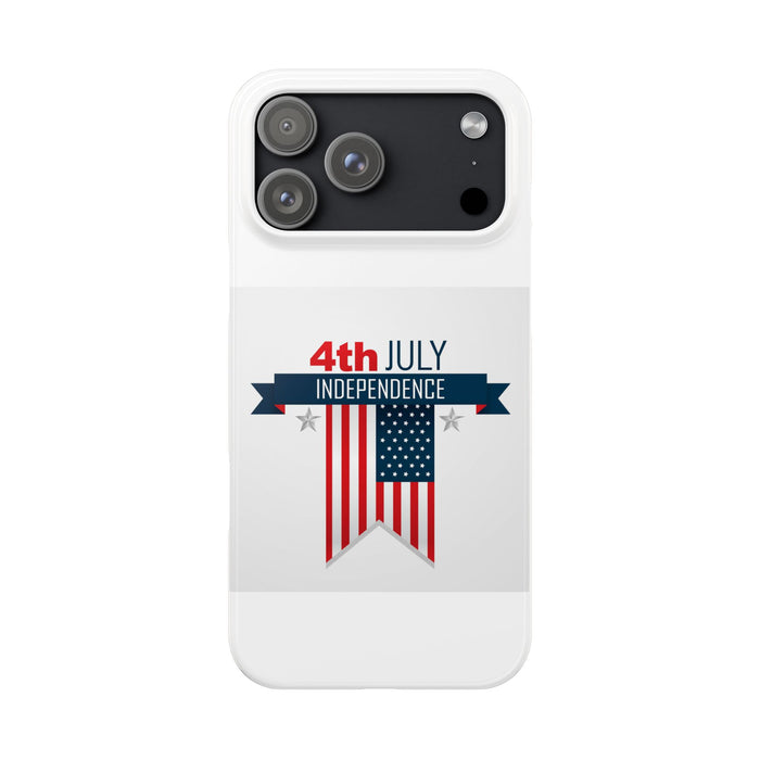 Slim Phone Cases with 4th of July writing for iPhone 17 and more