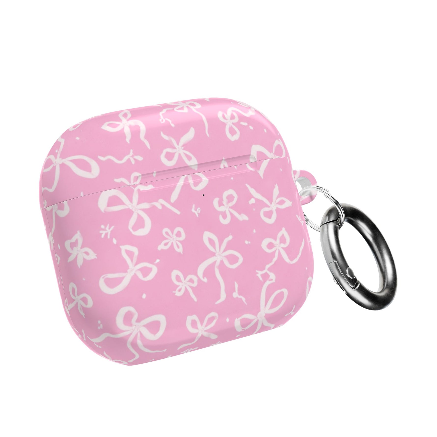 Pink Bow Pattern AirPod Case — Cute Floral Bow Protective Case
