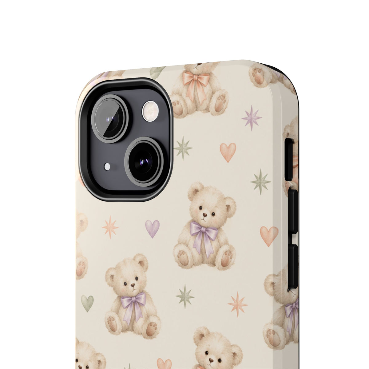 Cute Pastel Bear Impact Phone Case | Heart & Star Kawaii Pattern