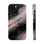 Marbled Black & Rose Gold Magnetic MagSafe Compatible Phone Case — Impact-Resistant