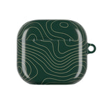 Topographic Green AirPod Case, Minimal Contour Design