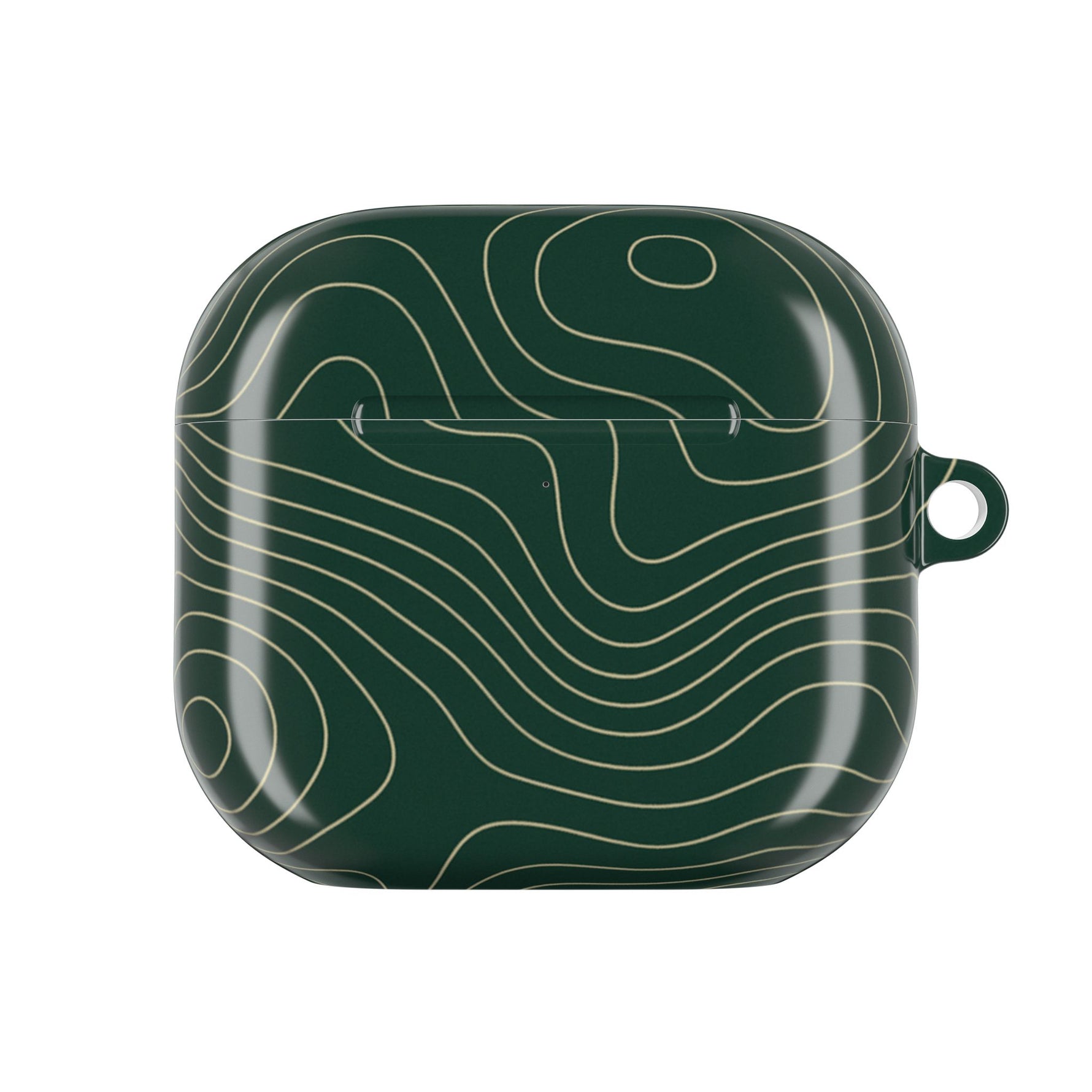 Topographic Green AirPod Case, Minimal Contour Design