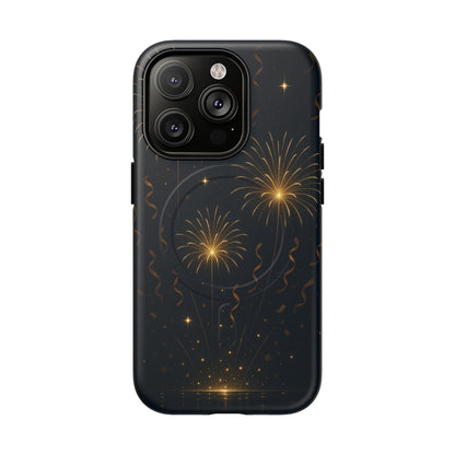 Gold Fireworks Celebration iPhone Case with MagSafe - Shamo's