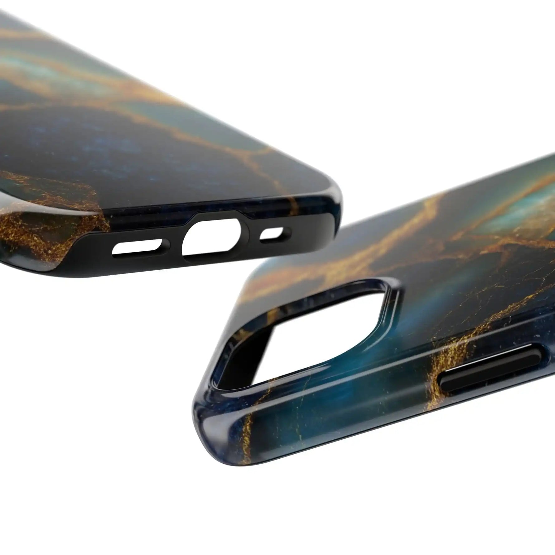 Blue Gold Agate Tough Phone Case Marble Stone Design  Shamo's