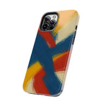 Abstract Brushstroke Tough Phone Case — Colorful Red, Blue & Yellow Protective Cover  Shamo's