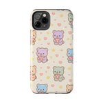 Cute Pastel Bear Impact Phone Case | Heart & Star Kawaii Pattern  Shamo's