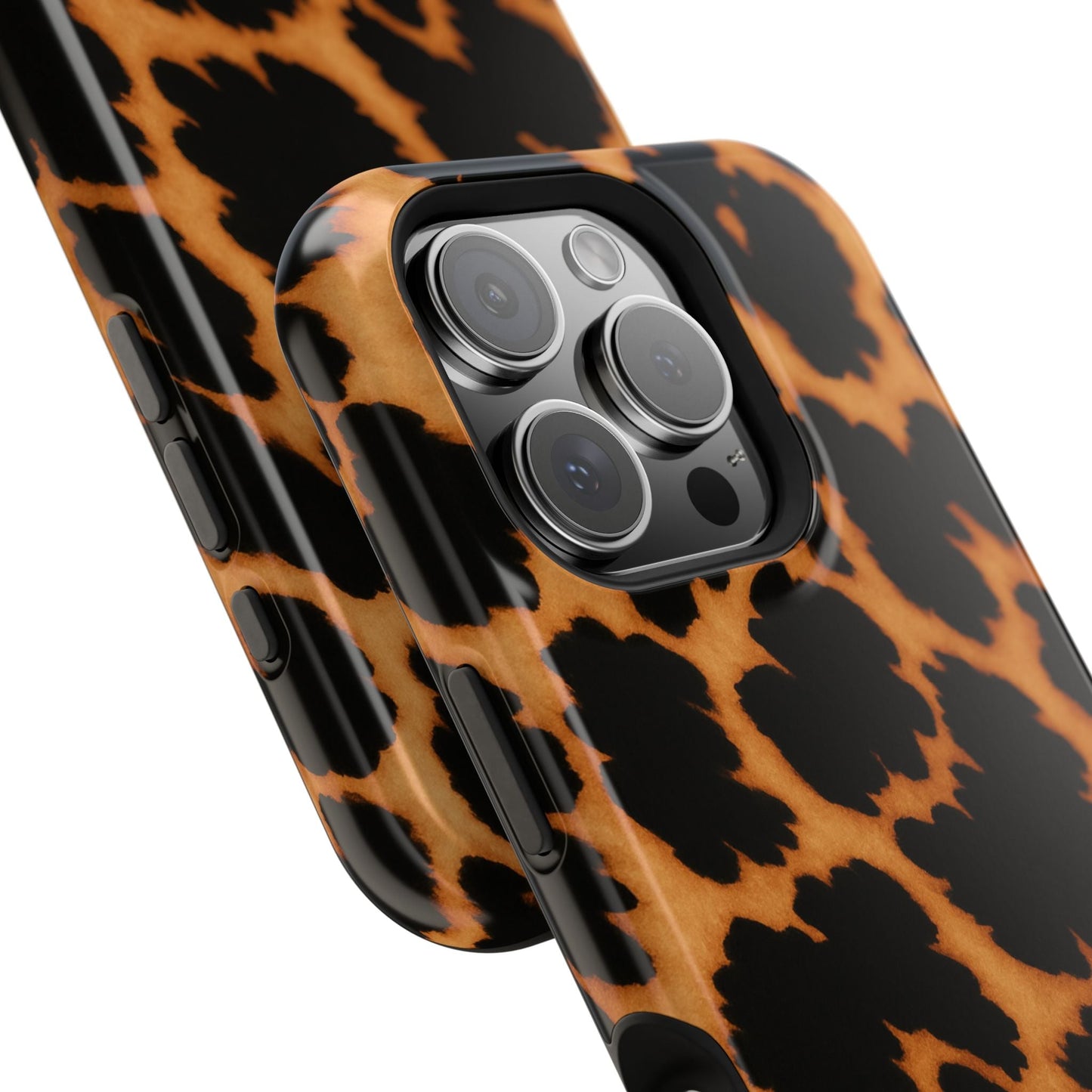 Leopard Print Impact-Resistant iPhone Case with MagSafe compatibility