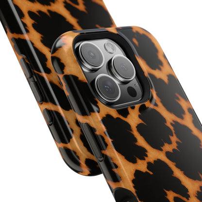 Leopard Print Impact-Resistant iPhone Case with MagSafe compatibility