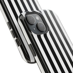 Striped MagSafe Compatible Magnetic Impact-Resistant Phone Case | Black & White Vertical Stripe (Noir Blanc) - iPhone 17 / Glossy - Shamo's