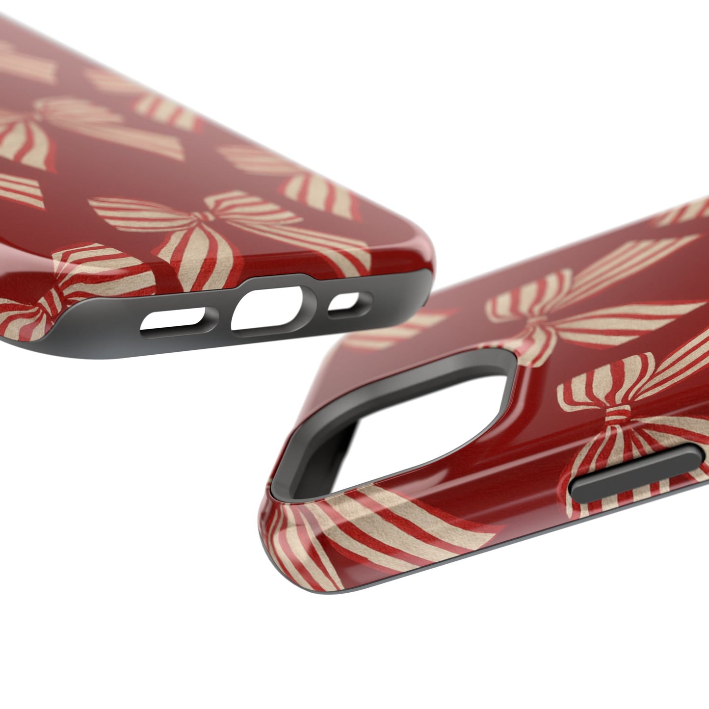 Holiday Red Bow iPhone Case — Impact‑Resistant iPhone Cover with MagSafe compatibility