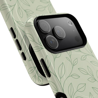 Sage Botanical Leaves Floral iPhone Case | MagSafe