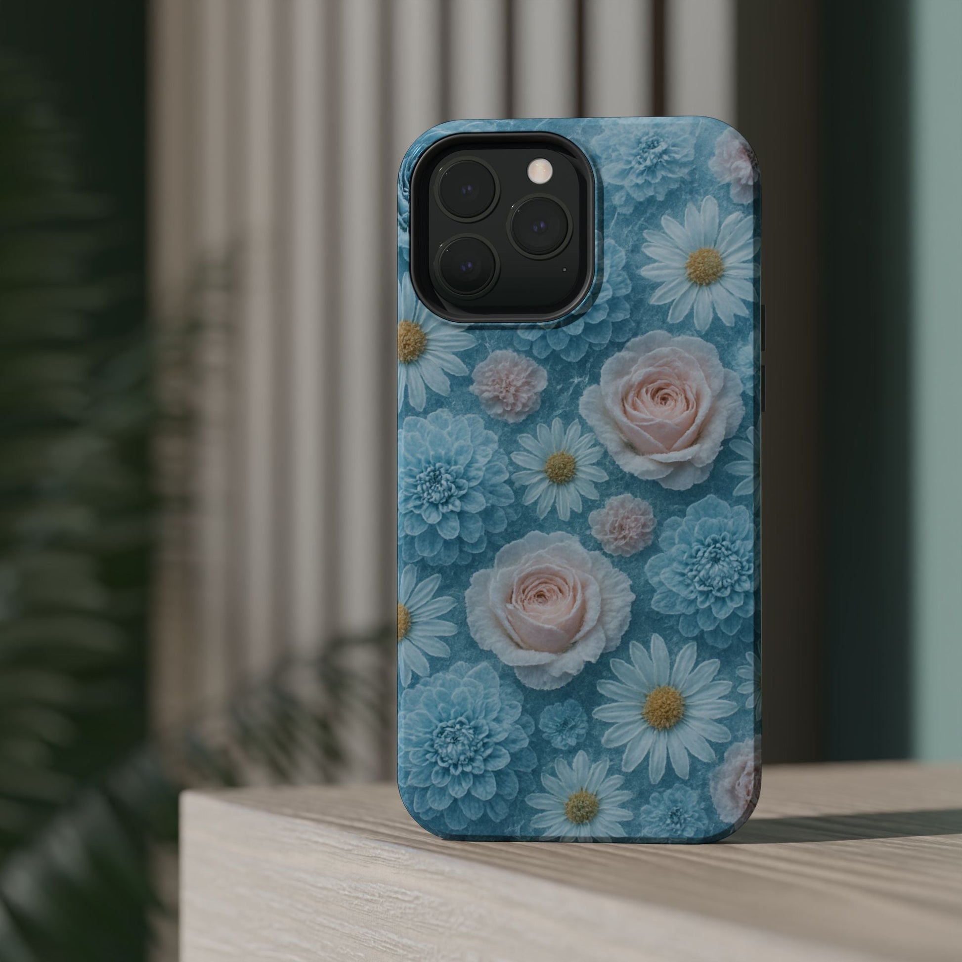Frozen Floral Rose & Daisy Impact iPhone Case | MagSafe compatible  Shamo's