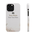 Personalized Slim Phone Case, Custom Photo & Text Minimal Floral Design - iPhone 13 Pro - Shamo's
