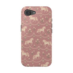 Rose Ponies MagSafe Phone Case, glossy iPhone 17e, rear view