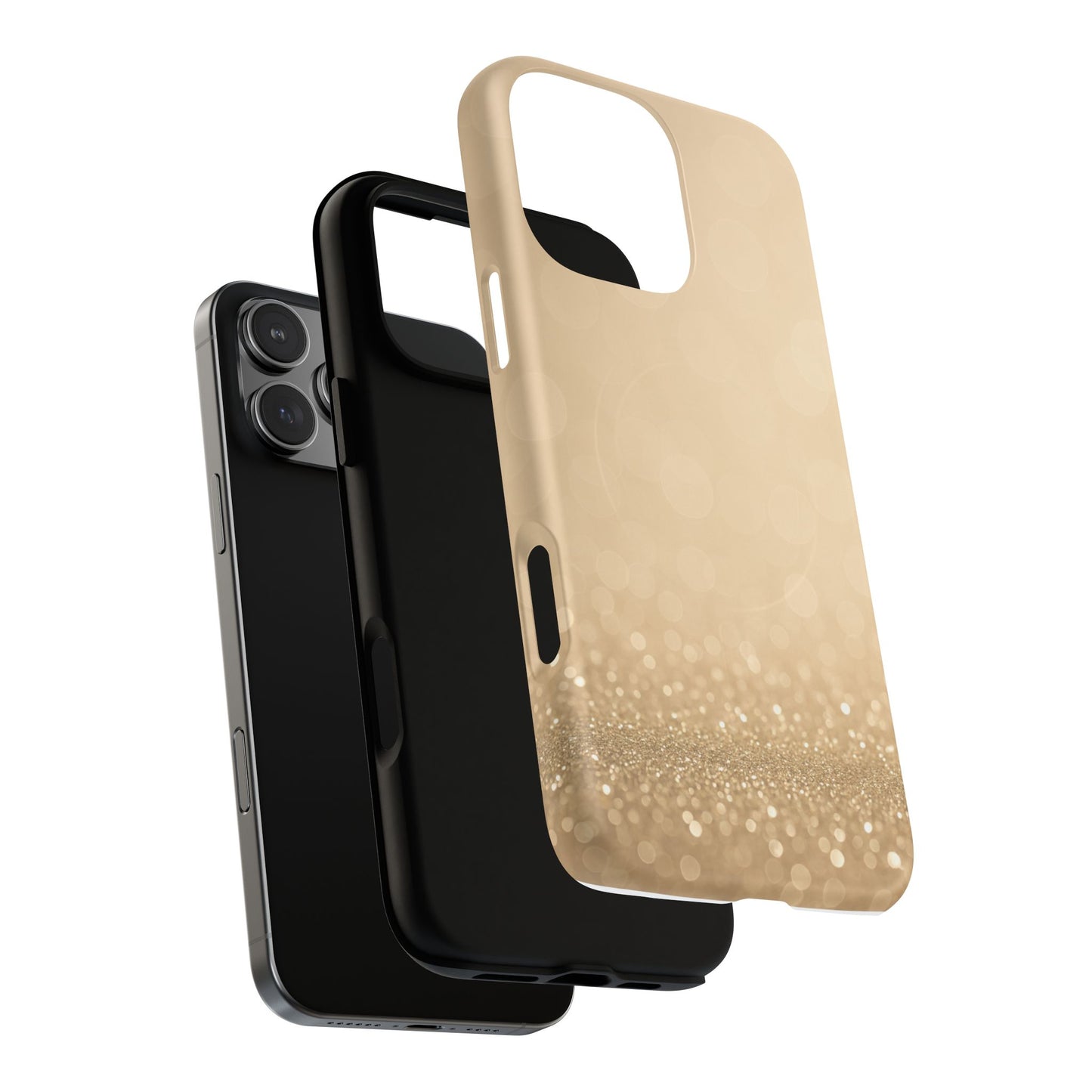 Gold Glitter Holiday iPhone Case — MagSafe-Compatible Design