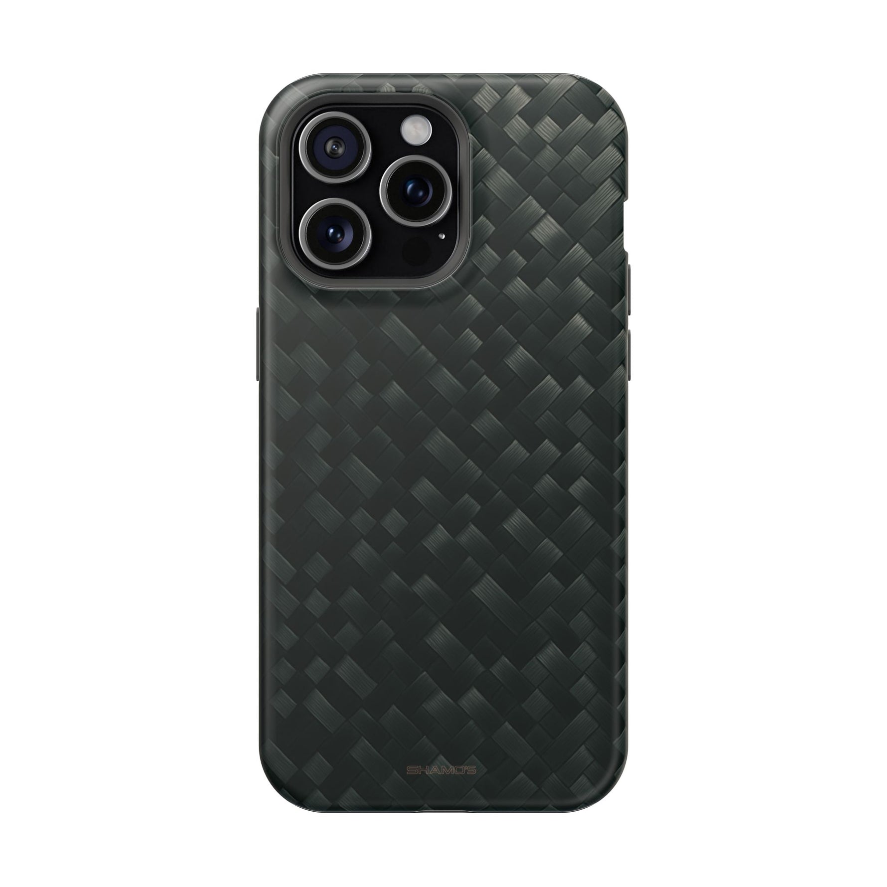 Dark Carbon Fiber Texture Magnetic Impact-Resistant iPhone Case | MagSafe compatible - iPhone 15 Pro Max / Matte - Shamo's