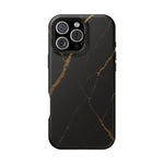 Black & Gold Marble iPhone Case with MagSafe - iPhone 16 Pro Max / Matte - Shamo's