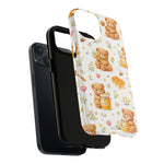 Honey Teddy Bear iPhone Case — Yellow Bee & Honey Pot Design with MagSafe