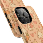 Cozy Critter Friends iPhone Case — Cute Bunny & Kitten Heart Pattern with MagSafe  Shamo's