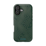 Topographic Green Magnetic Impact-Resistant iPhone Case | MagSafe compatible  Shamo's iPhone 17 / Matte