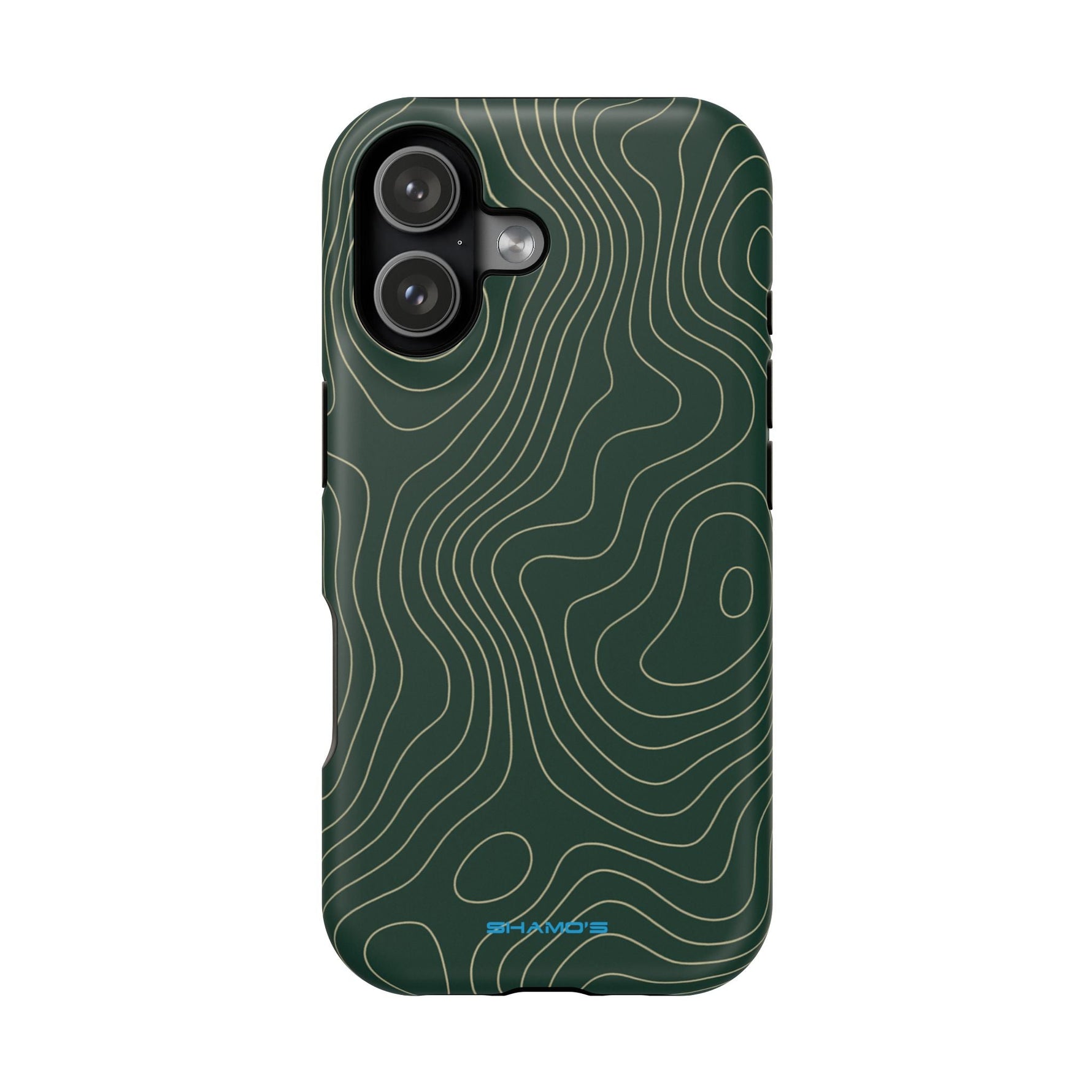 Topographic Green Magnetic Impact-Resistant iPhone Case | MagSafe compatible  Shamo's iPhone 17 / Matte