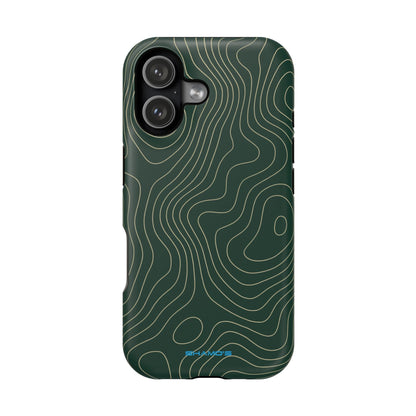 Topographic Green Magnetic Impact-Resistant iPhone Case | MagSafe compatible  Shamo's iPhone 17 / Matte